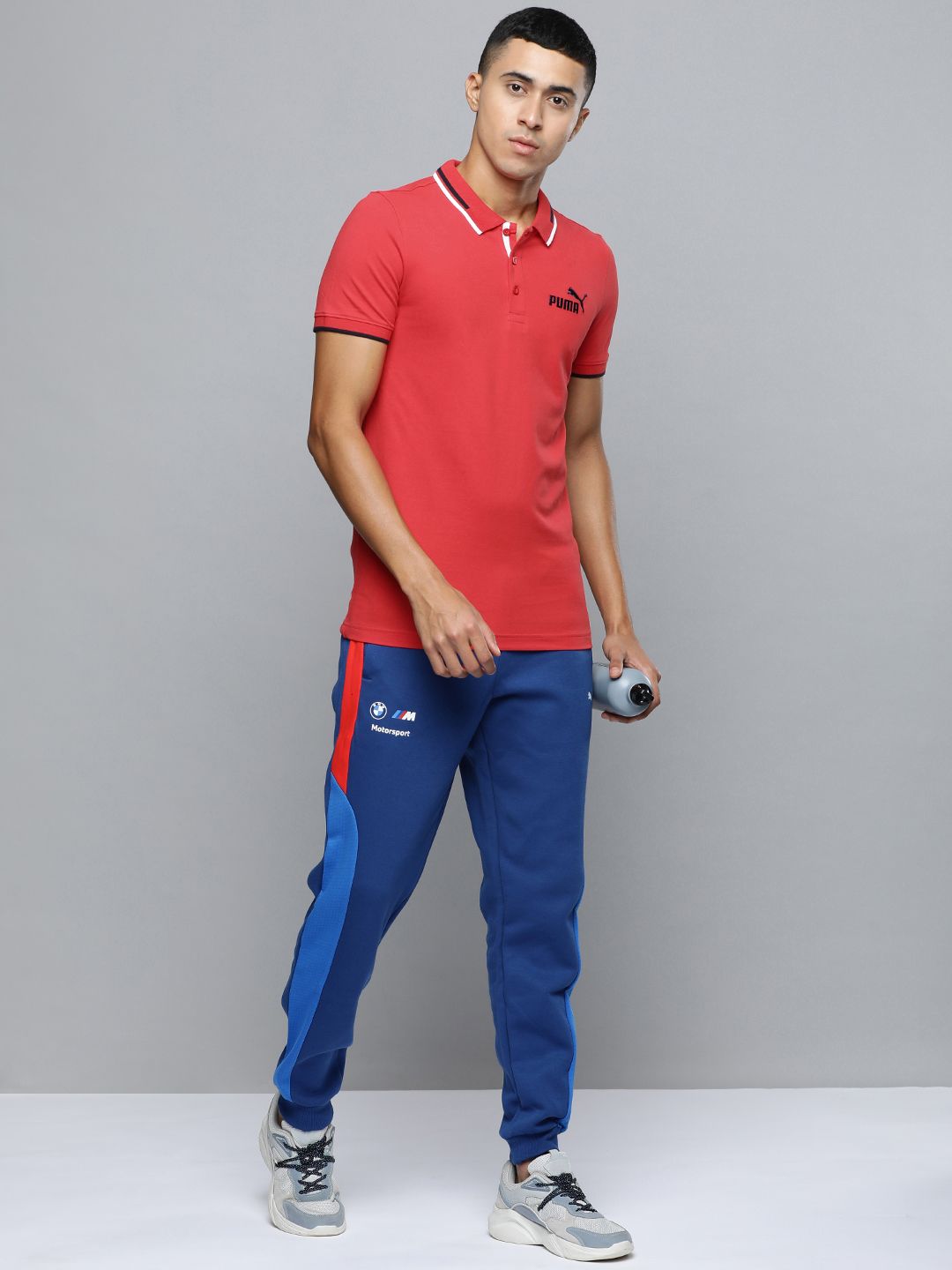  Puma Brand Logo Printed Tipping Slim Fit Polo T-Shirt