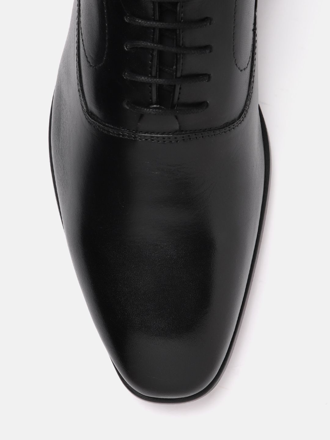  Van Heusen Men Leather Solid Formal Oxfords