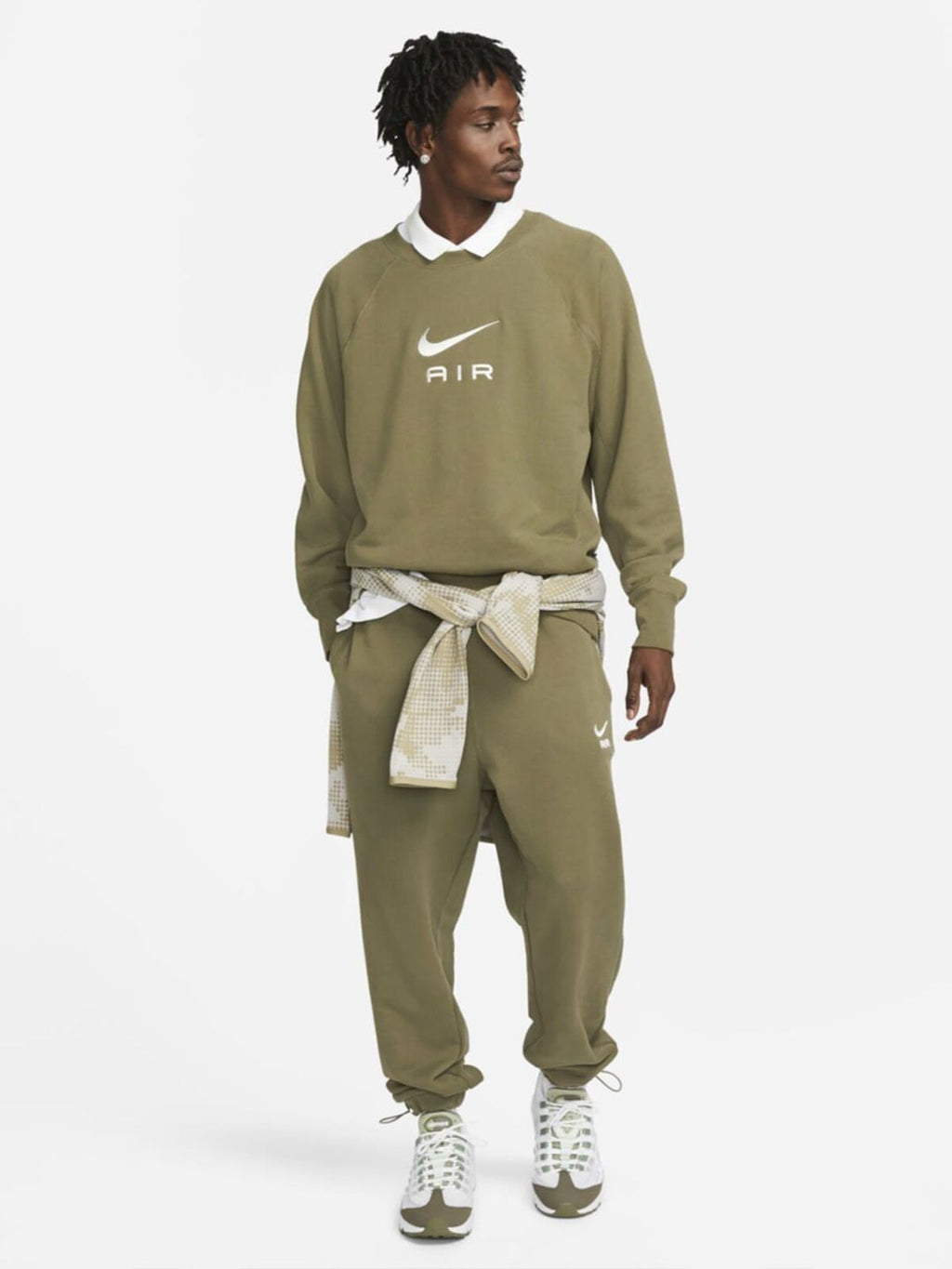  Nike Men Printed Air French Terry Crew Sweatshirt