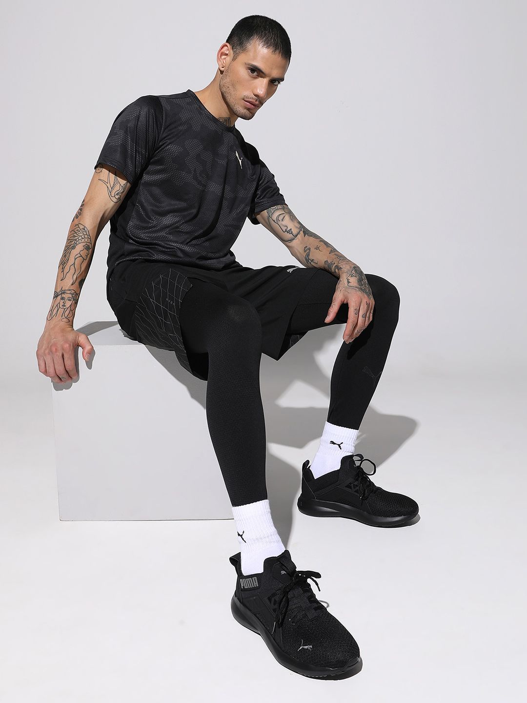  Puma Men Black Solid Softride Enzo NXT Running Sneakers