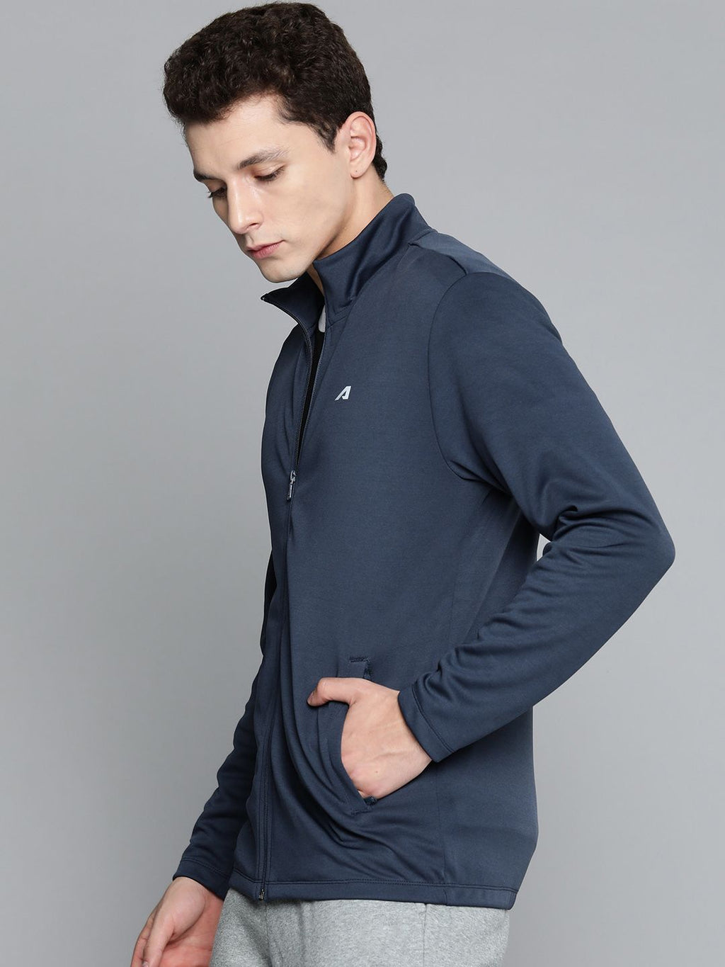  Alcis Men Navy Blue Solid Sweatshirt