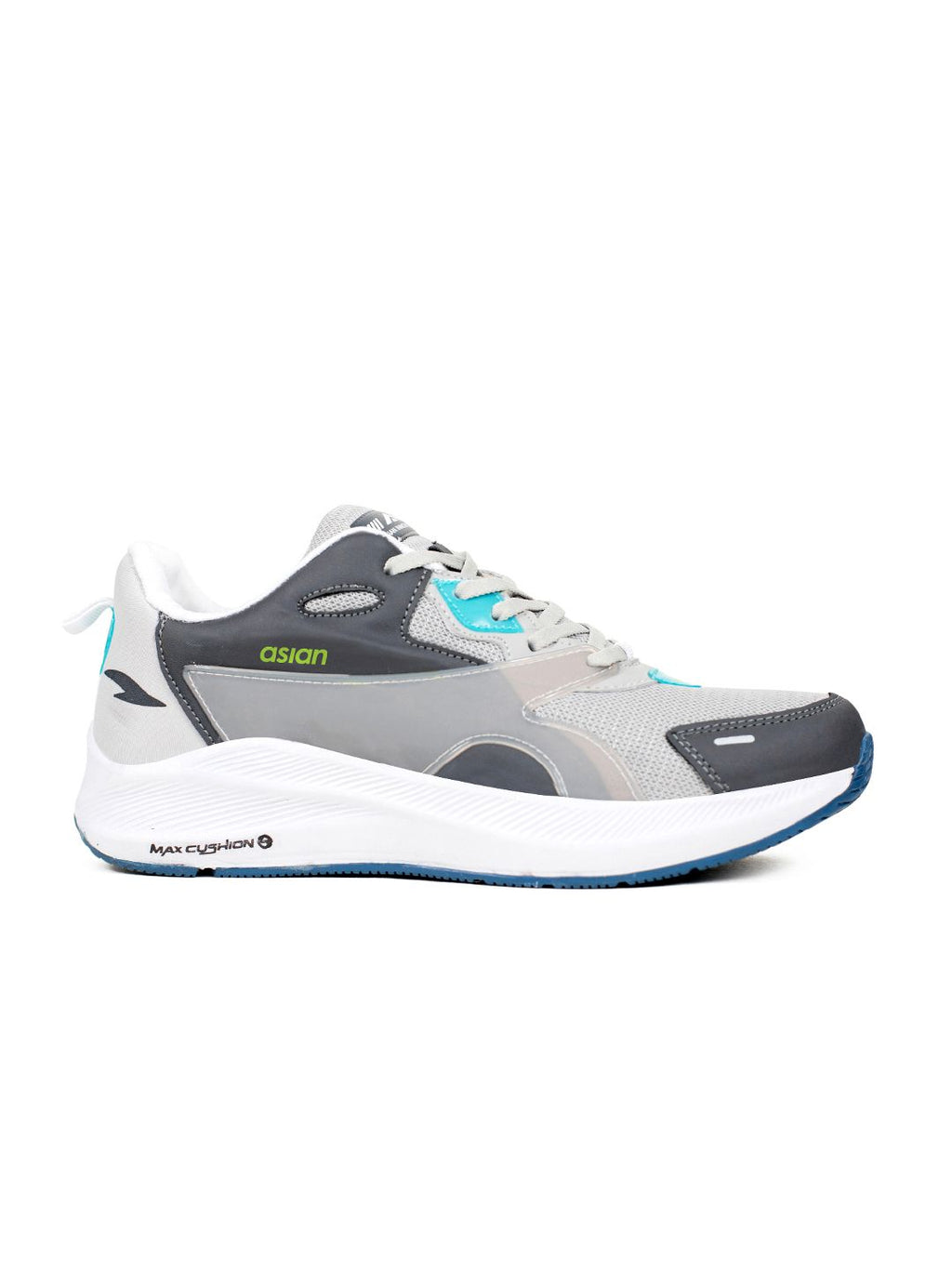  ASIAN Men Grey & Black Max Cushion Memory Foam Mesh Running Shoes