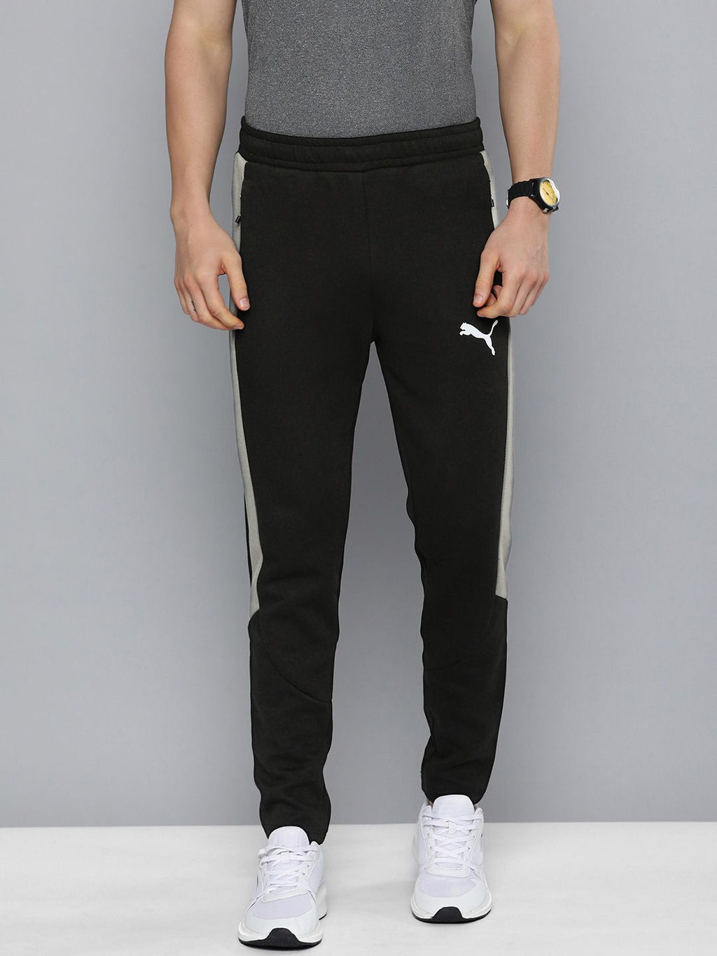  Puma Men Black DryCELL Slim Fit Evostripe Track Pants