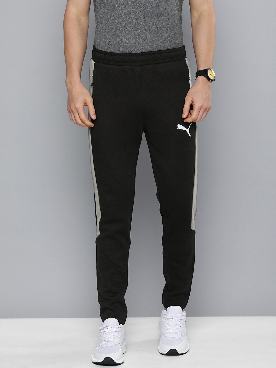  Puma Men Black DryCELL Slim Fit Evostripe Track Pants