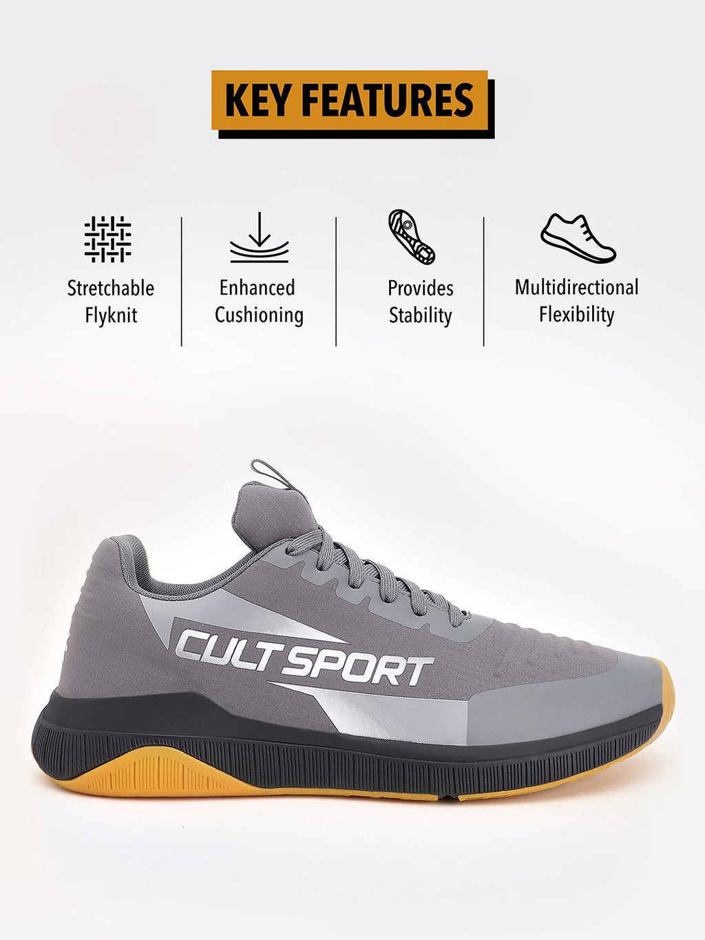  Cultsport X1 Men Logo-Printed Lace-Up Marking Training Shoes