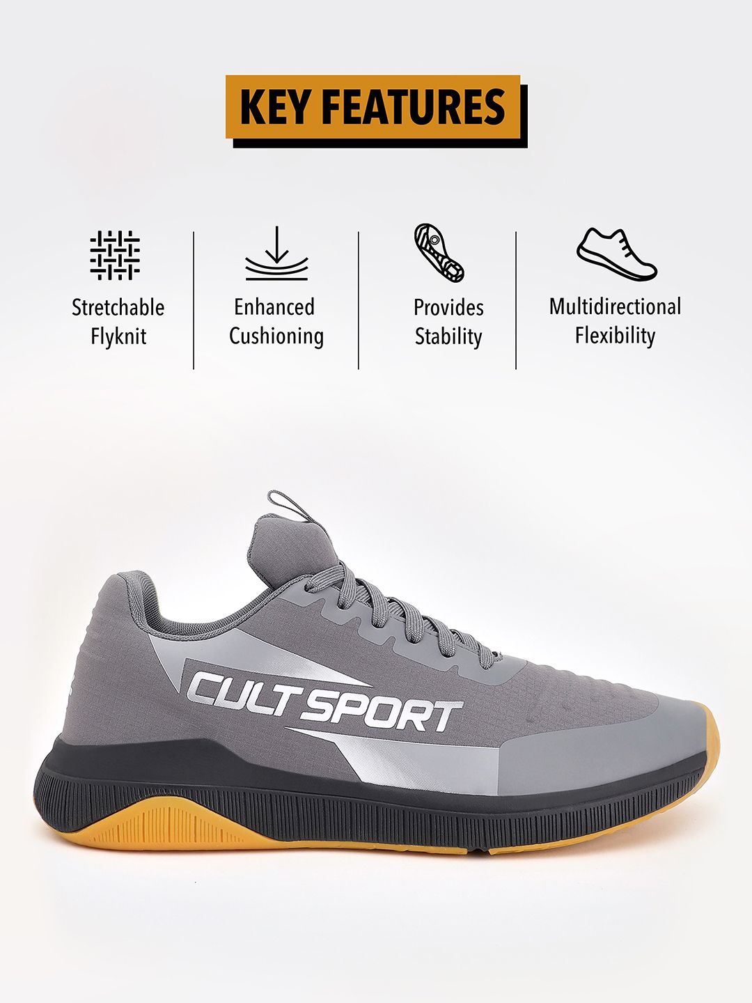  Cultsport X1 Men Logo-Printed Lace-Up Marking Training Shoes