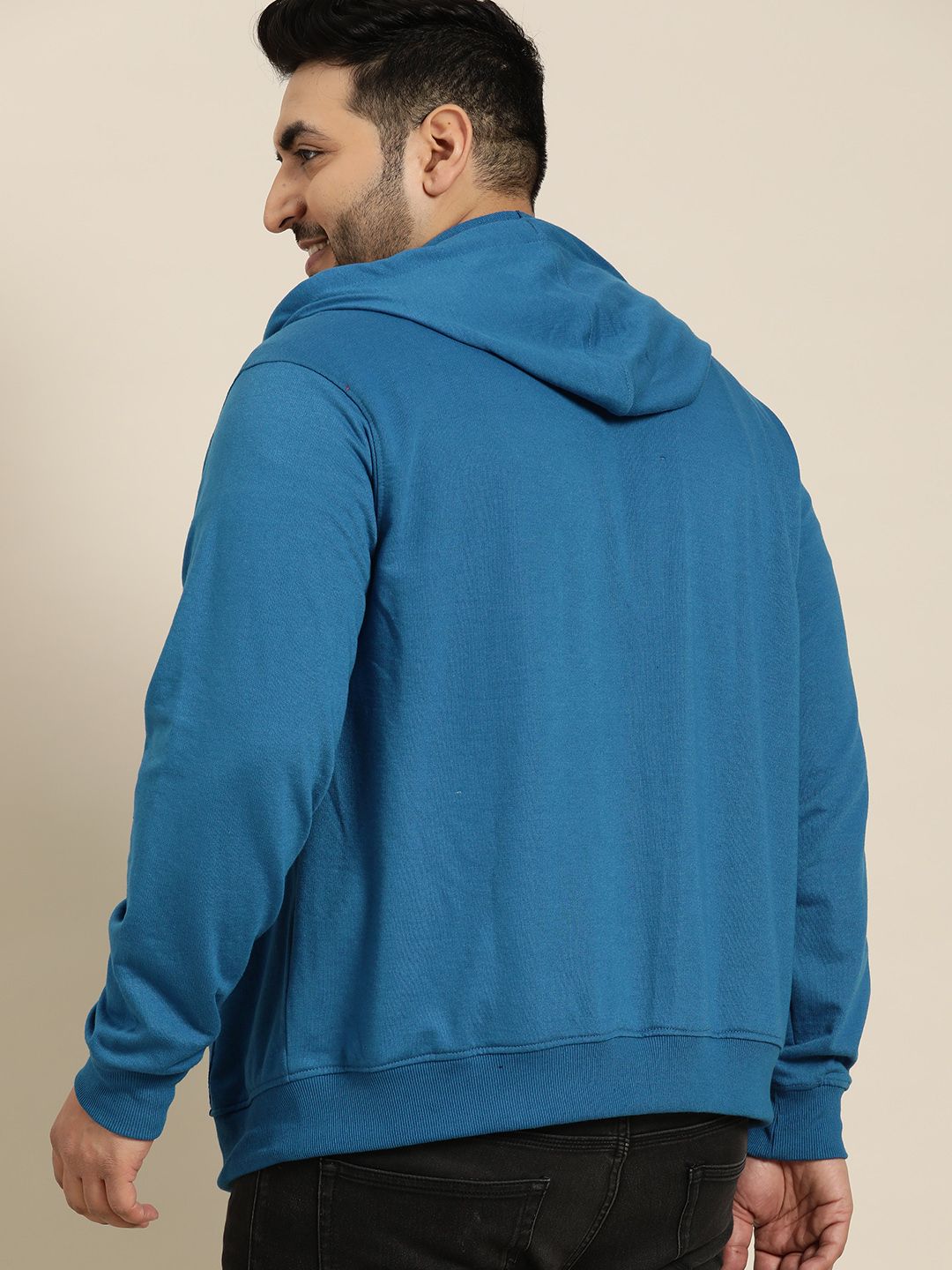  Sztori Men Plus Size Blue Hooded Sweatshirt