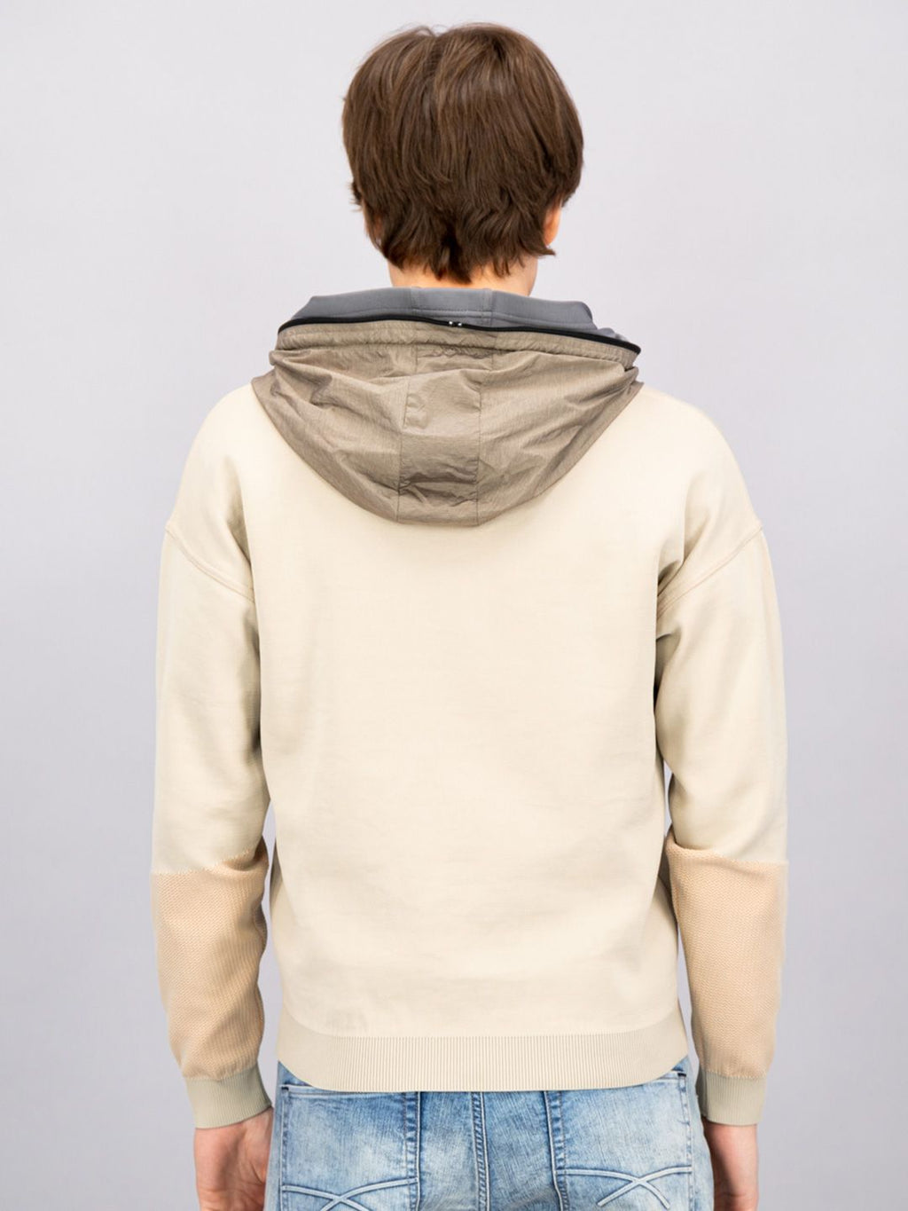  FREESOUL Men Beige Hooded Sweatshirt