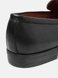  Louis Philippe Men Black Leather Formal Slip-Ons