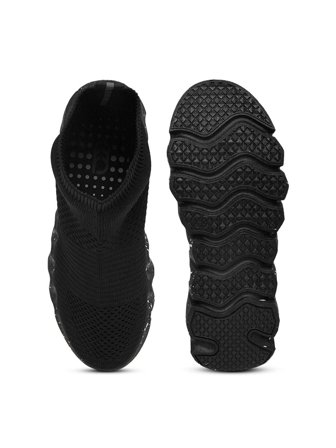  Ajile By Pantaloons Men Black Textile Walking Non-Marking Shoes