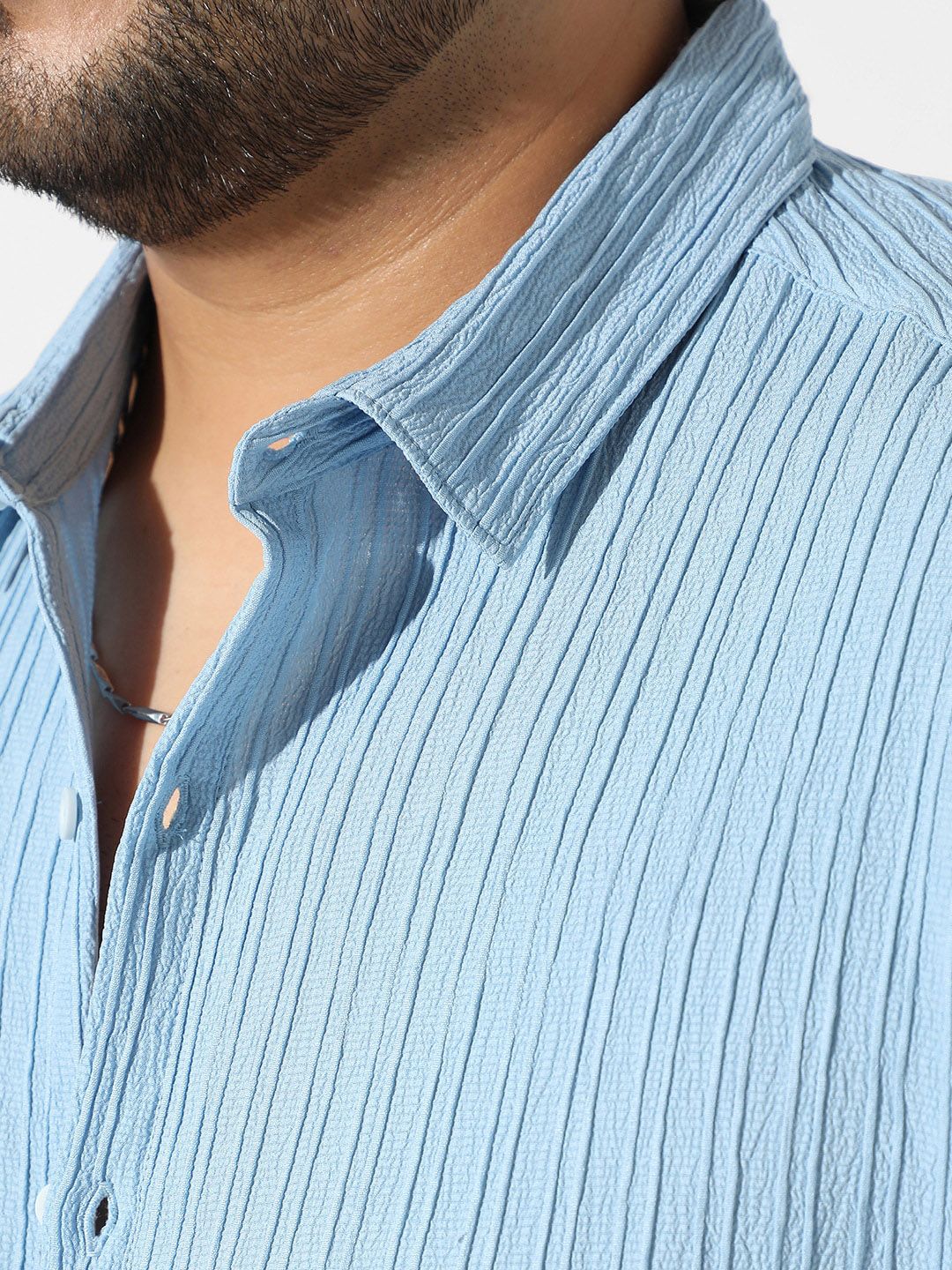  Instafab Plus Plus Size Self Design Spread Collar Casual Shirt