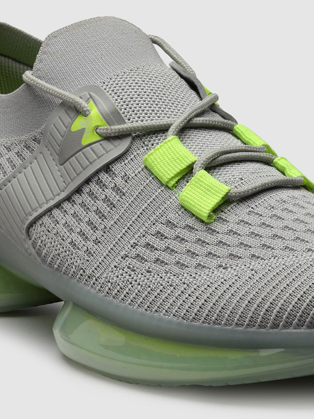  ASIAN Men Grey Mesh Running Non-Marking Lace-Up Shoes