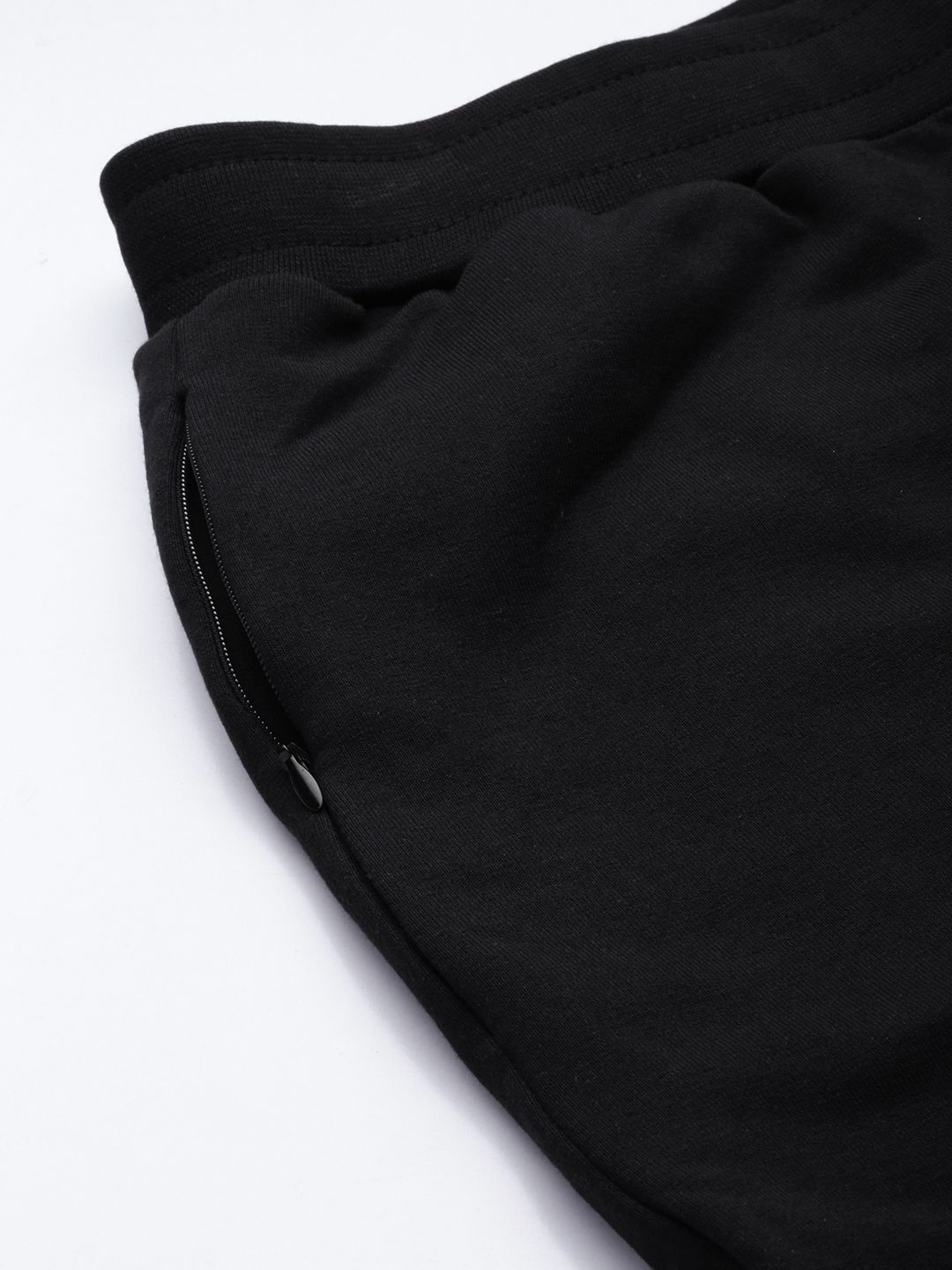  HRX By Hrithik Roshan Men Jet Black Solid Slim Fit Lycra Bio-Wash Gold Finish Lifestyle Track Pants