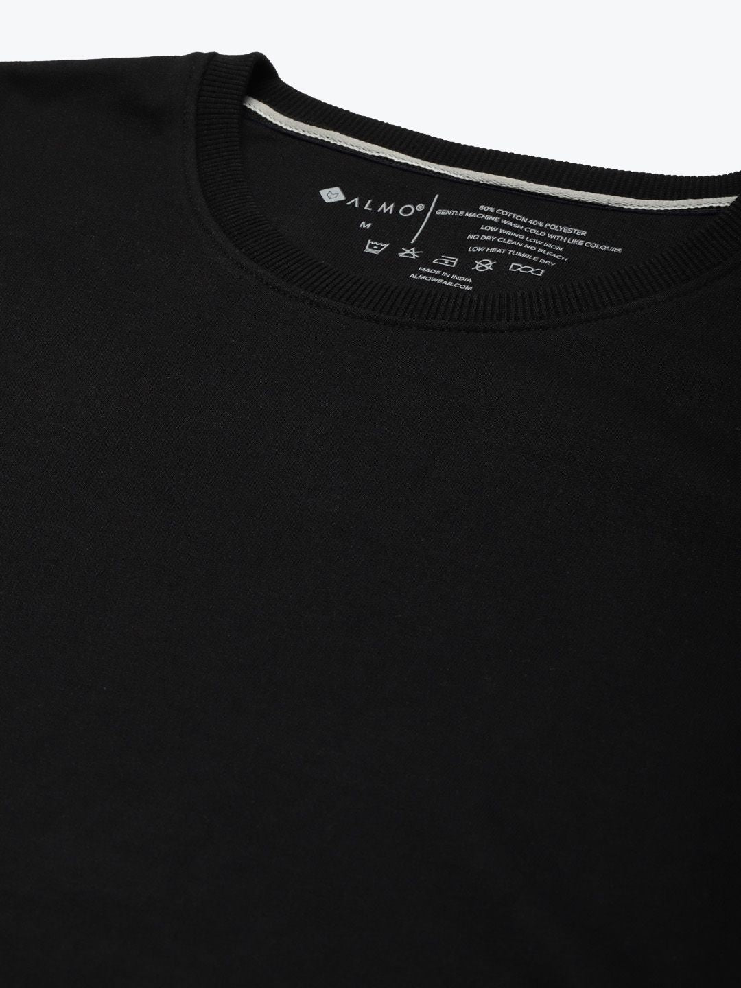  Almo Wear Men Black Lightweight Ultra-warm Sweatshirt