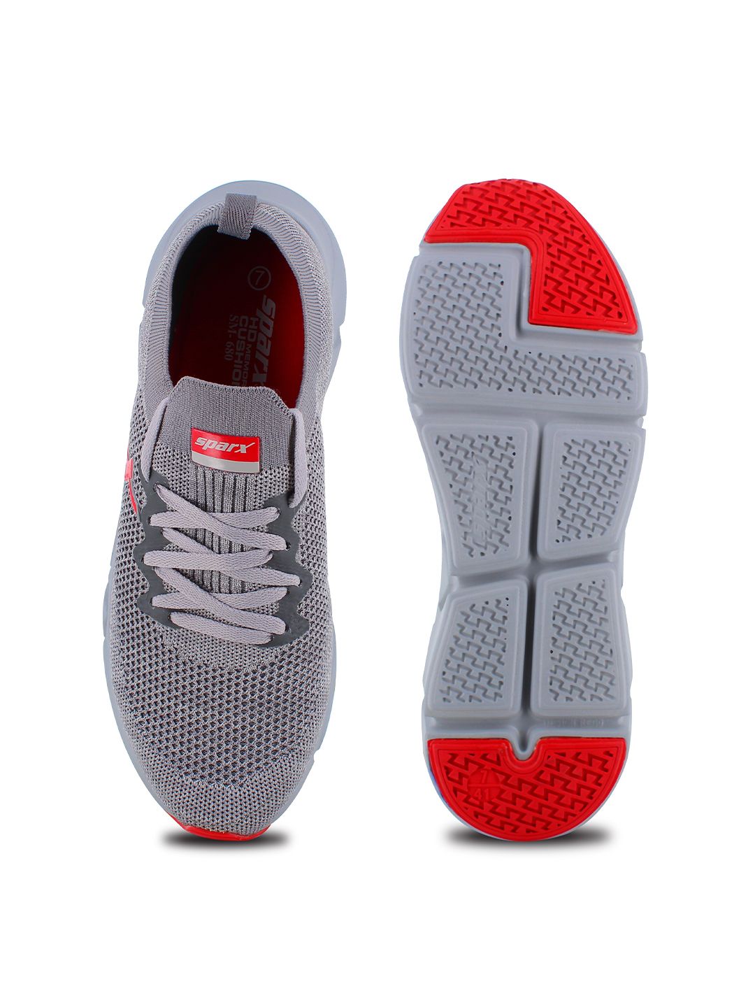  Sparx Men Grey Mesh Running Non-Marking Shoes