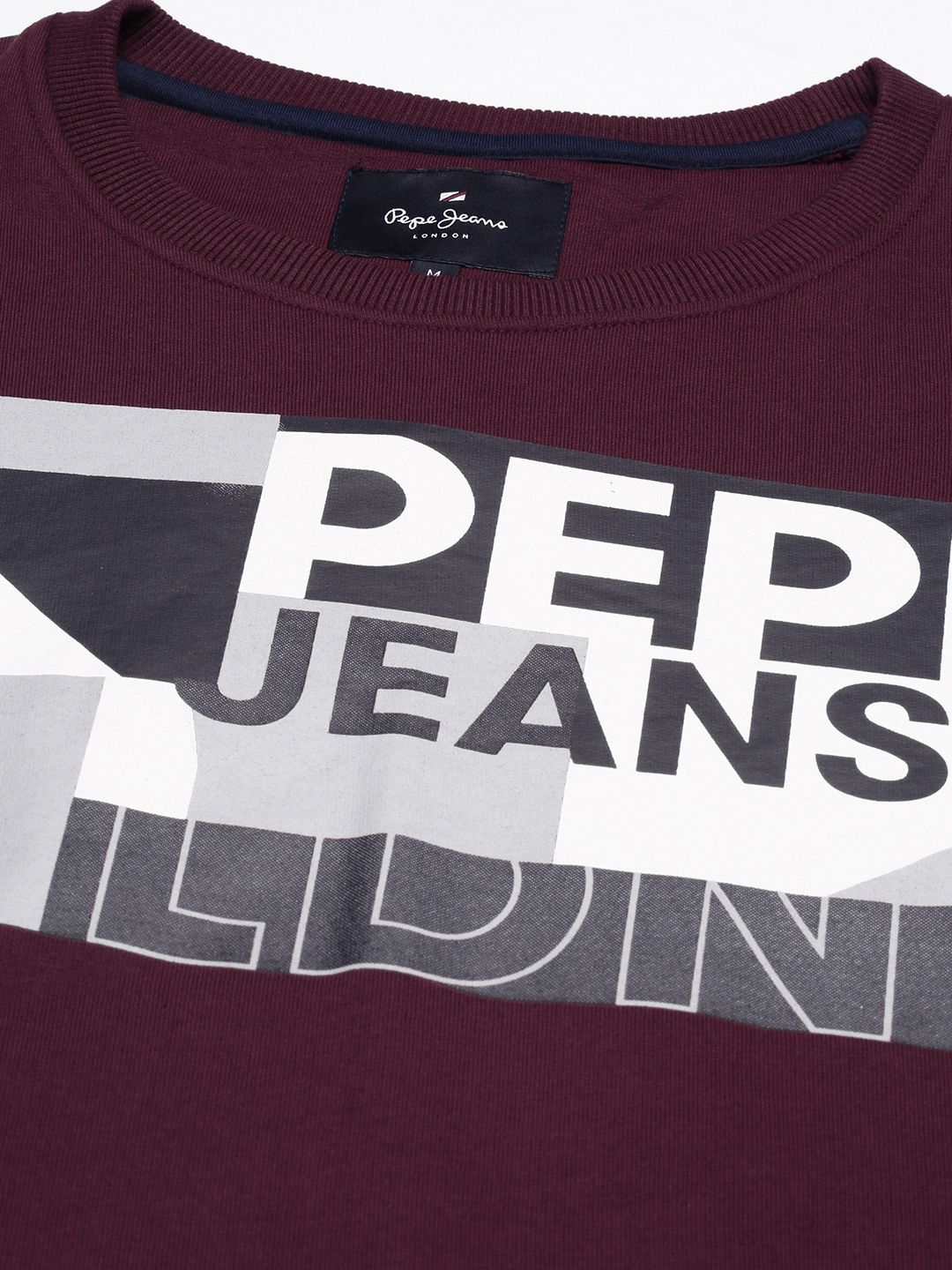  Pepe Jeans Men Burgundy Printed Sweatshirt