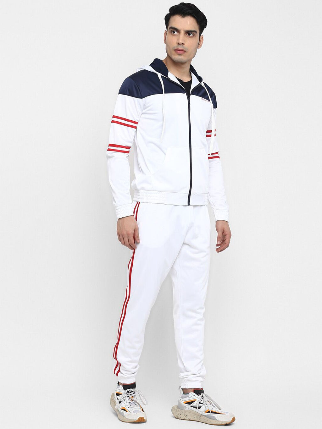  OFF LIMITS Men White & Red Colourblocked Tracksuit