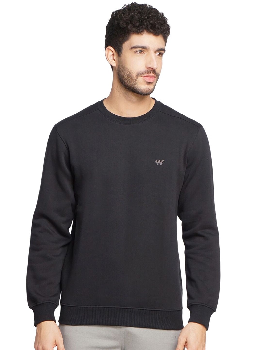  Wildcraft Men Black Cotton Sweatshirt
