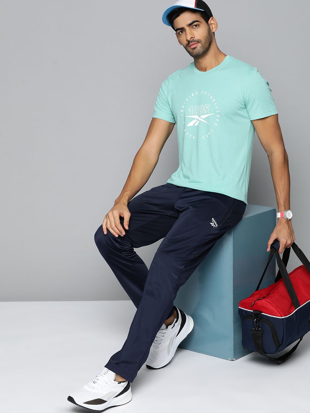  Reebok Men Navy Blue Training Speedwick Track Pants