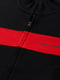  Flying Machine Men Black Block Stripes Front-Open Sweatshirt