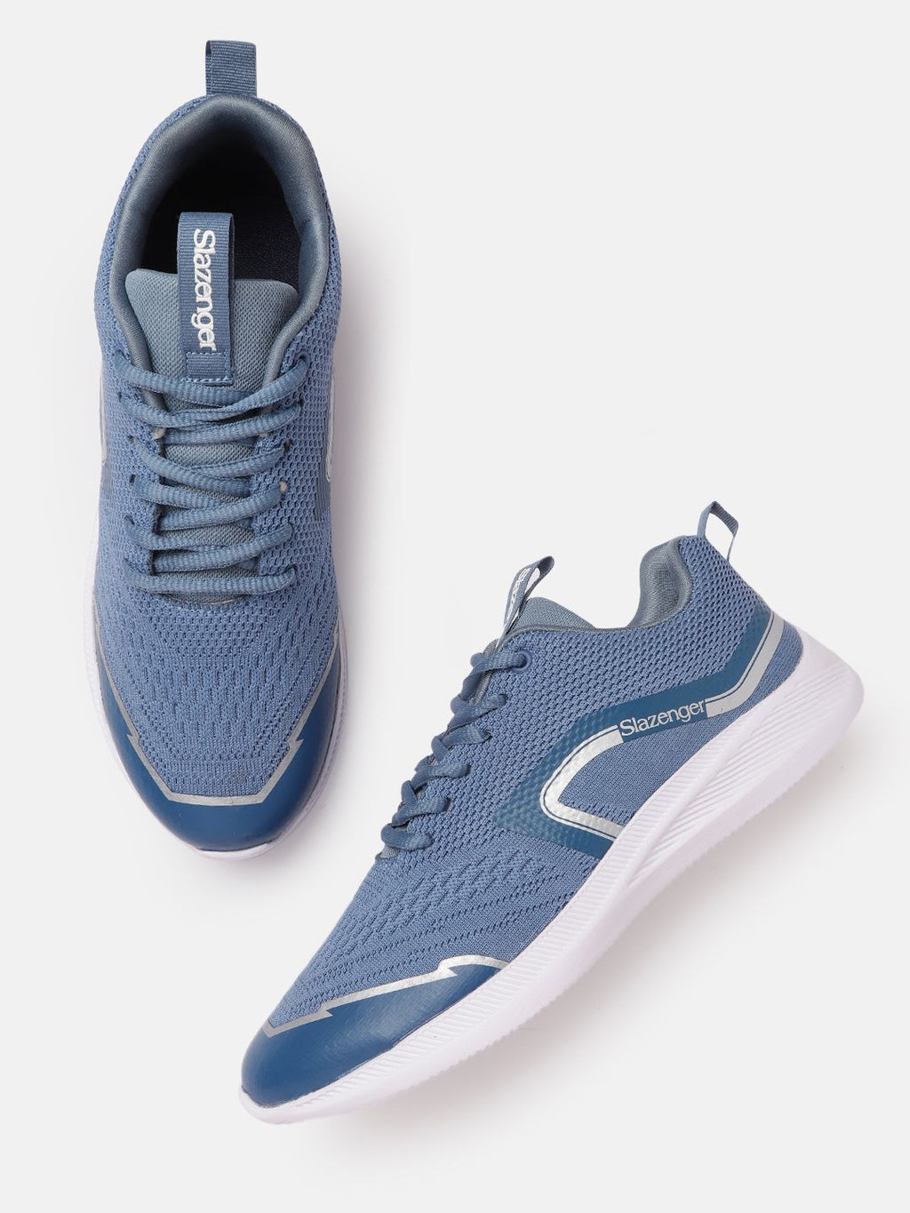  Slazenger Men Blue Woven Design Walking Shoes