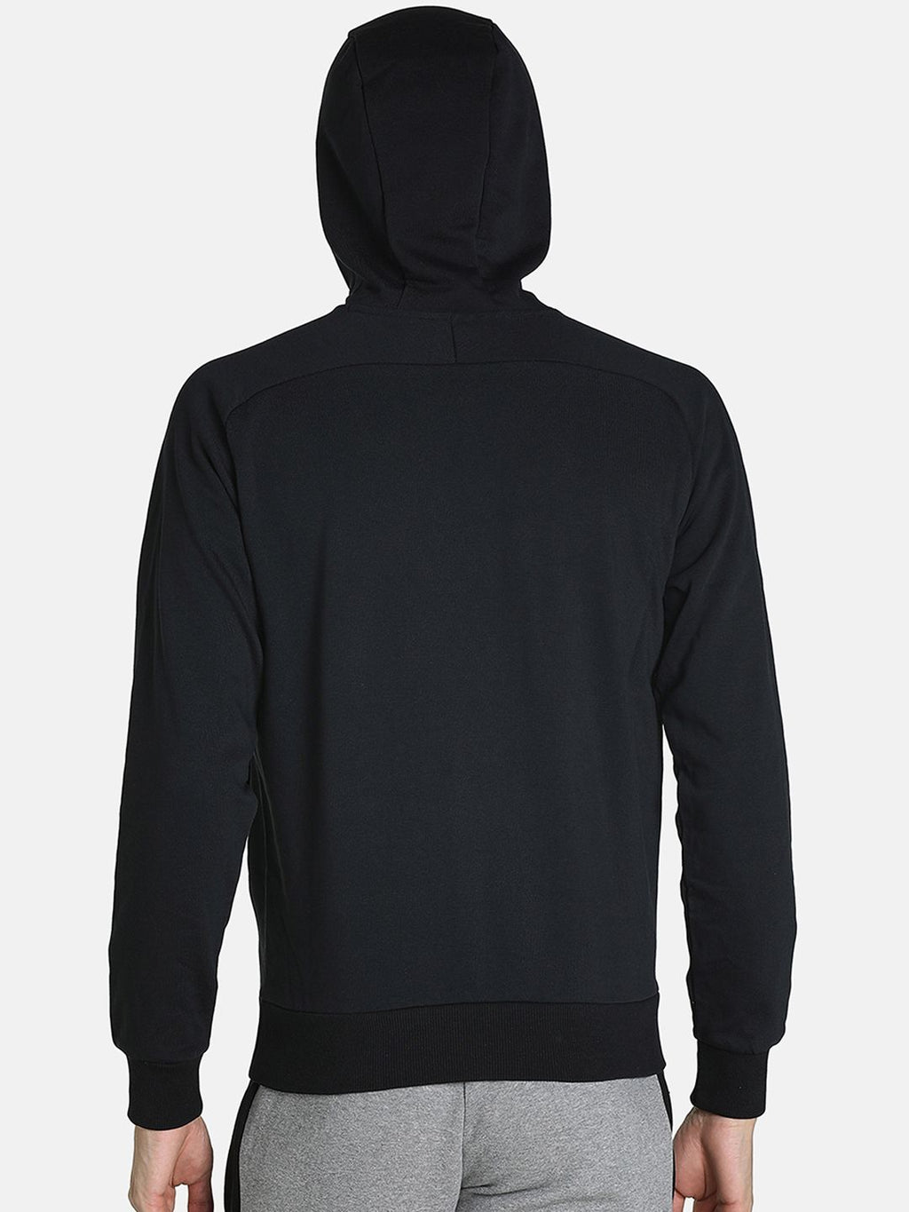  Puma Men Black Active Hoodie Printed Hooded Sweatshirt