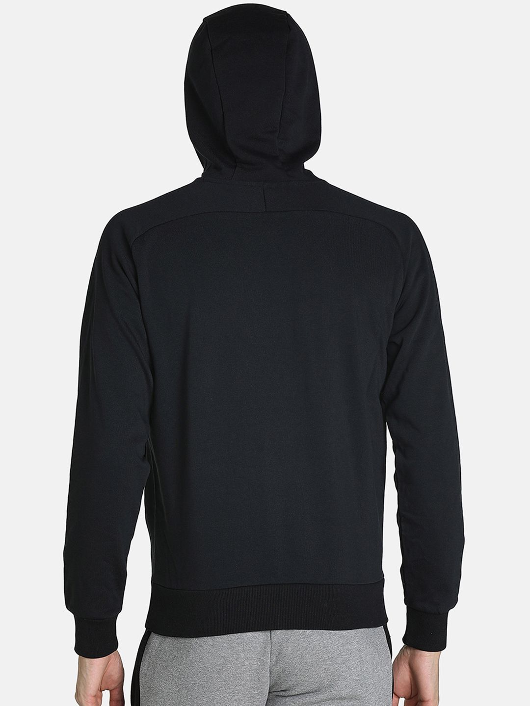  Puma Men Black Active Hoodie Printed Hooded Sweatshirt