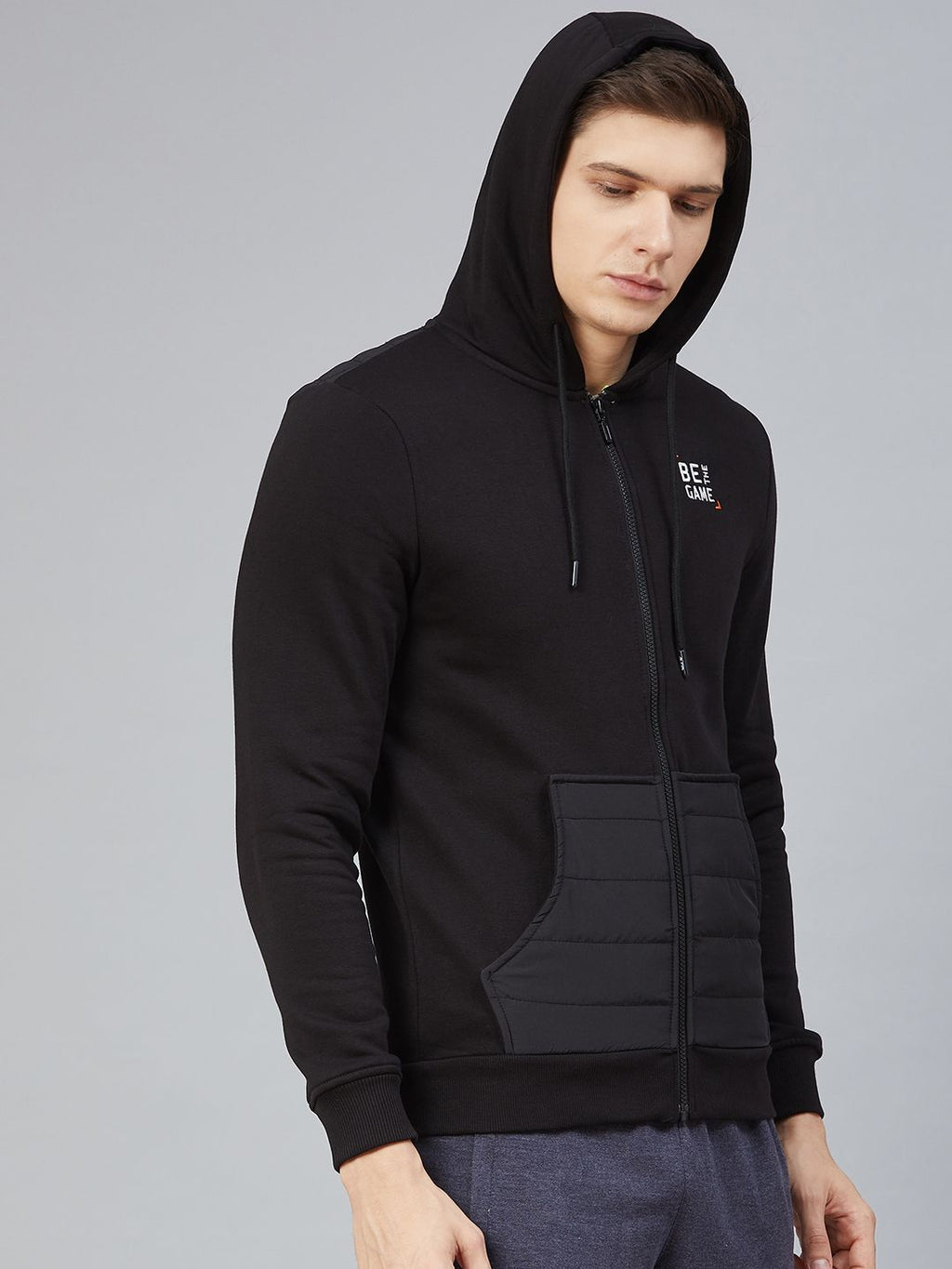  Alcis Men Black Solid Hooded Sweatshirt