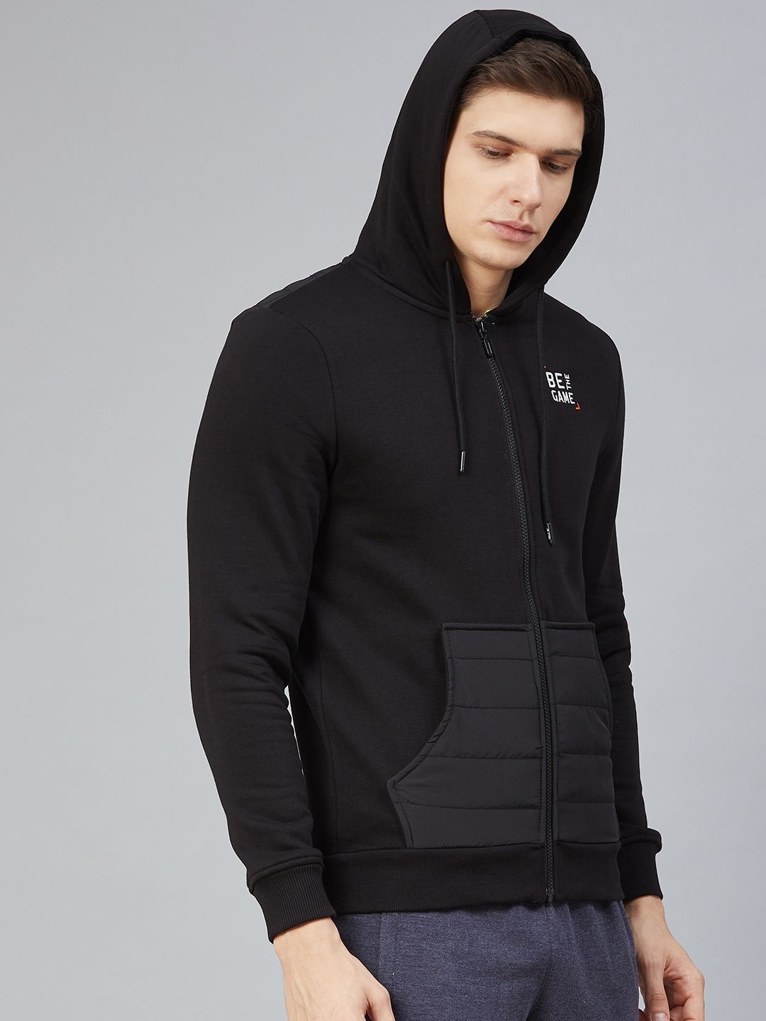  Alcis Men Black Solid Hooded Sweatshirt