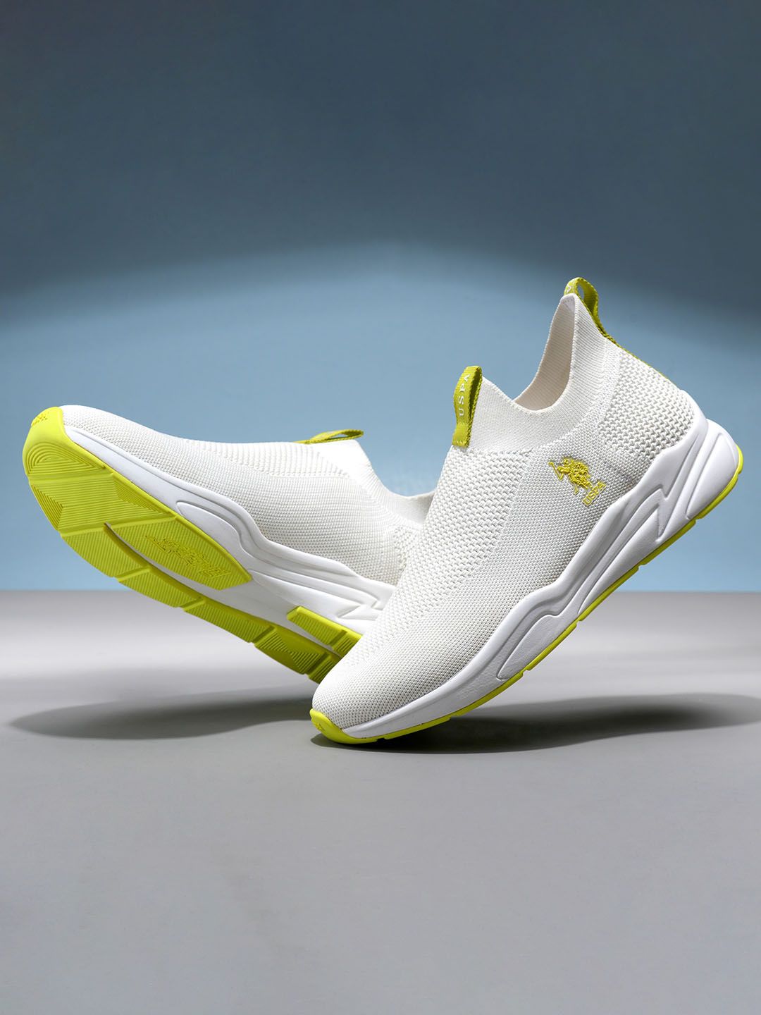 U.S. Polo Assn. U S Polo Assn Men Off White Textile Walking Shoes