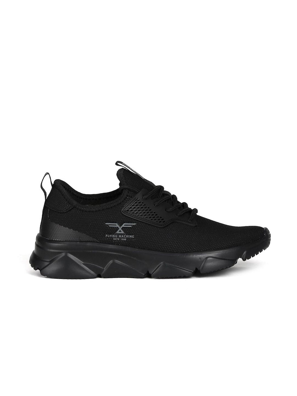 Flying Machine Men Black Mesh Walking Shoes