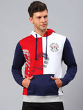  Beverly Hills Polo Club Men Red Colourblocked Hoodie Cotton Sweatshirt