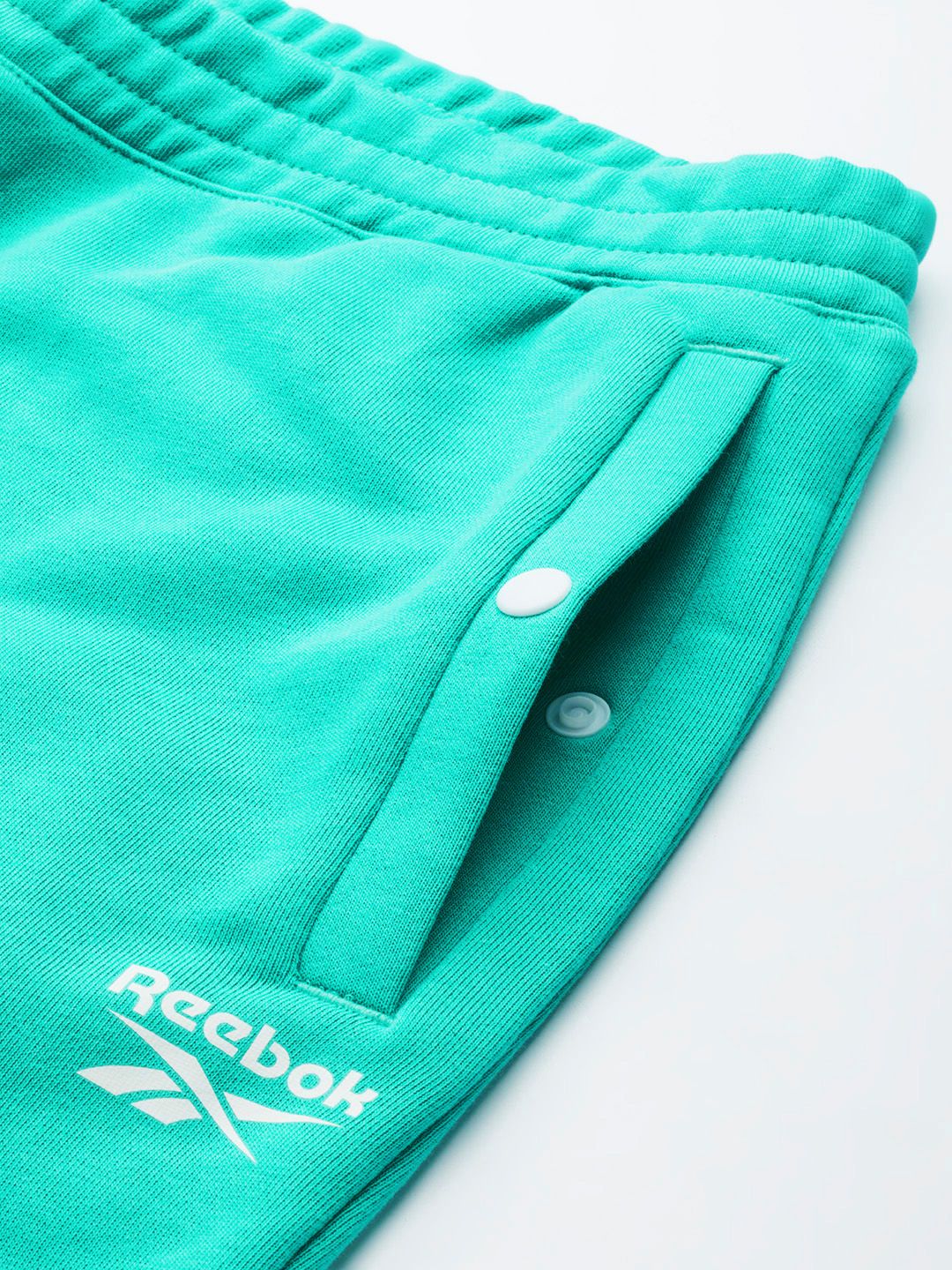  Reebok Classic Men Green & White WCE Contrast Panelled Joggers