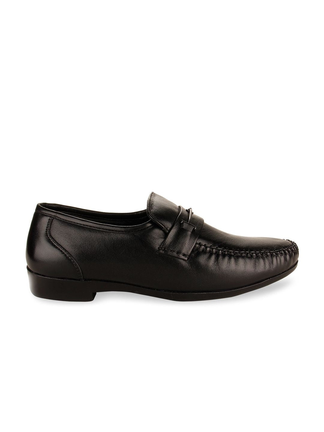  Regal Men Black Solid Slip-On Loafers