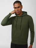  Van Heusen Flex Men Green Cotton Hooded Sports Sweatshirt