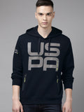  U S Polo Assn Denim Co Men Brand Logo Printed Hooded Sweatshirt