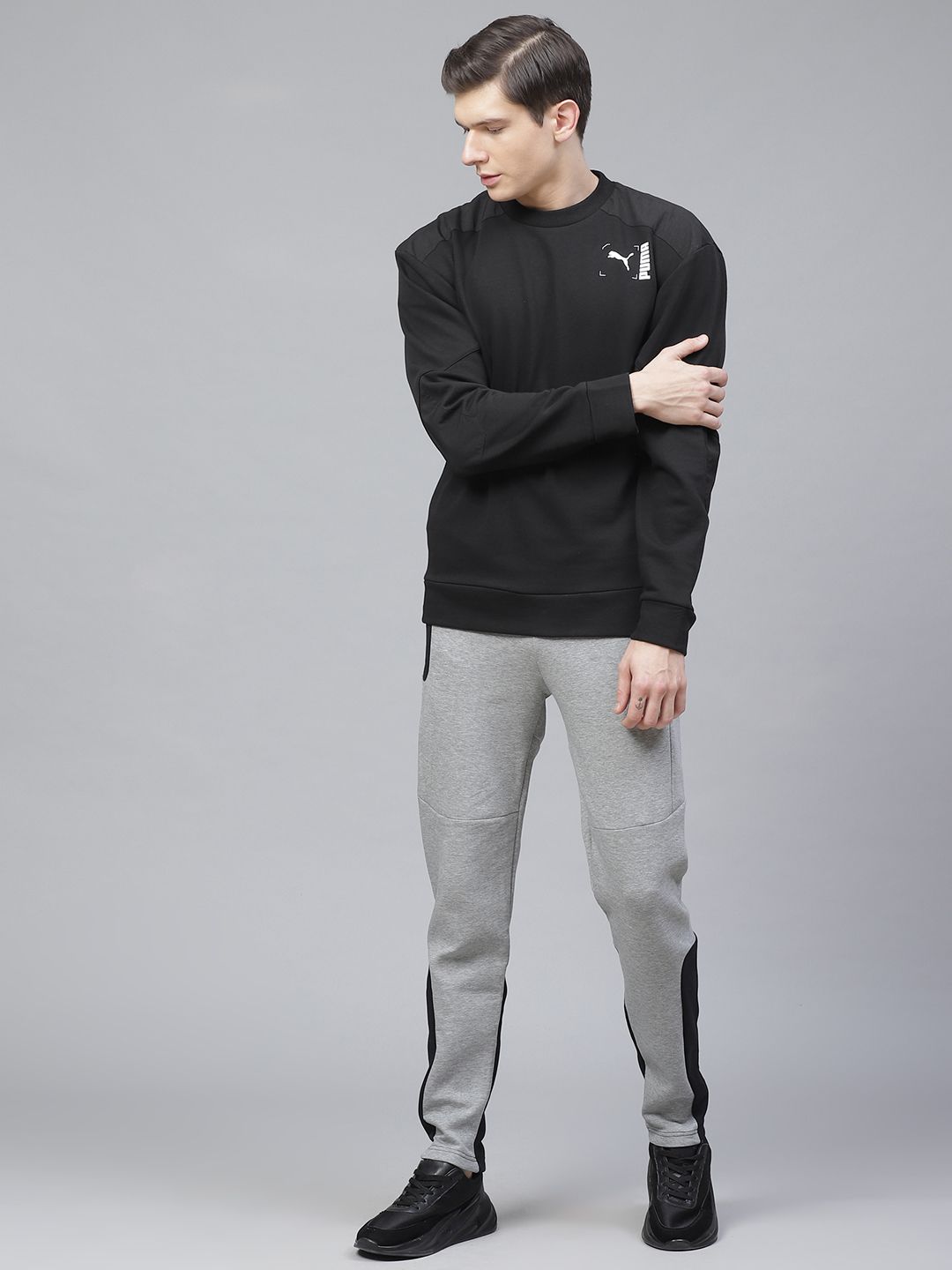  Puma Men Black NU-TILITY Crew Sweatshirt