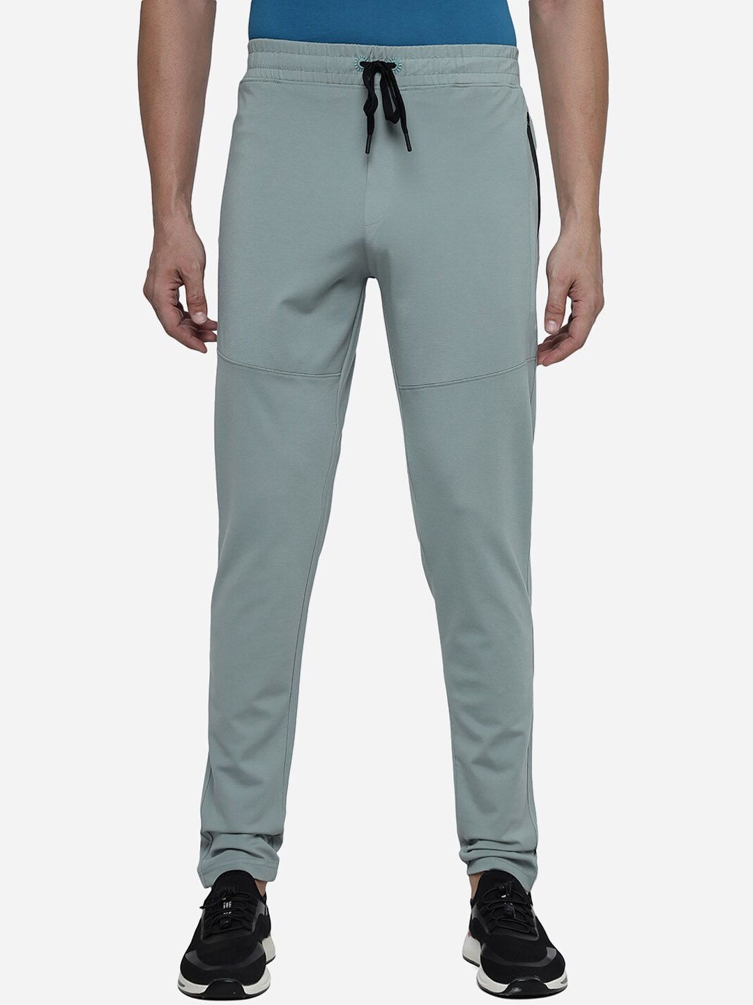  JADE BLUE Men Mid Rise Cotton Sports Track Pants