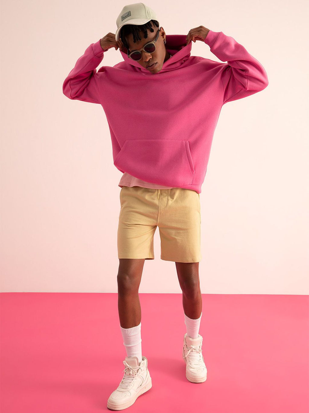  DeFacto Men Pink HoodedSweatshirt