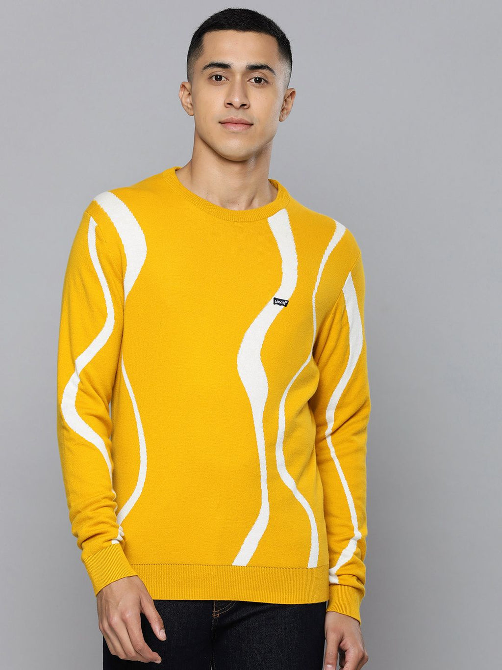  Levis Men Yellow Abstract Printed Sweatshirt
