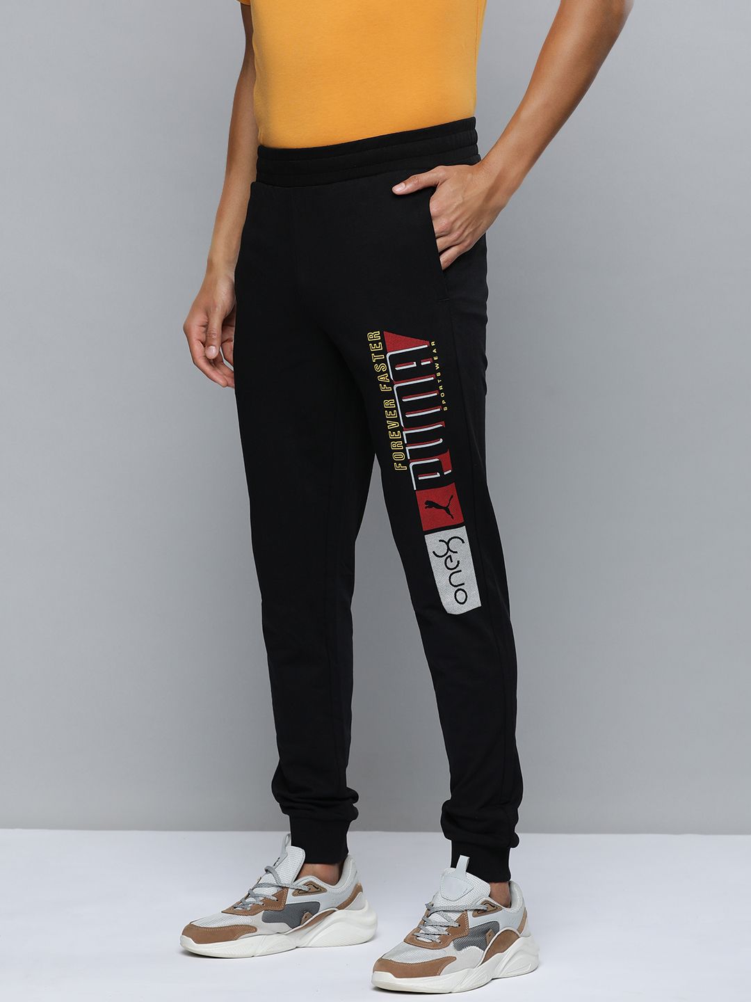  One8 X PUMA Virat Kohli Men Brand Logo & Graphic Print Slim Fit Mid-Rise Sports Joggers