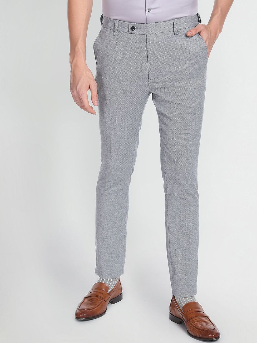  Arrow Men Mid-Rise Slim Fit Formal Trousers