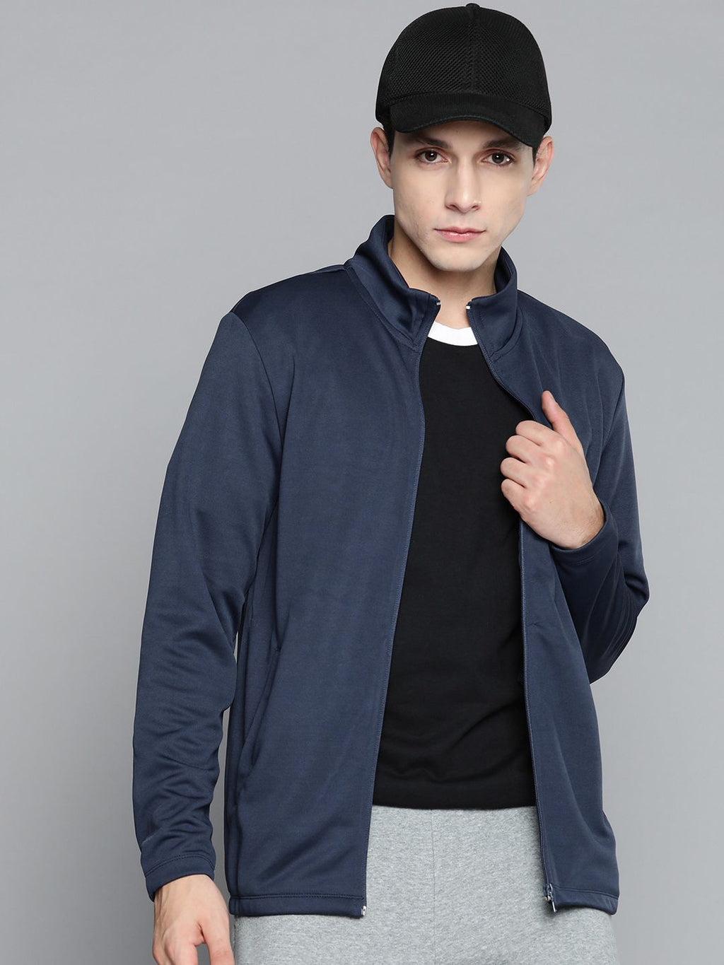  Alcis Men Navy Blue Solid Sweatshirt