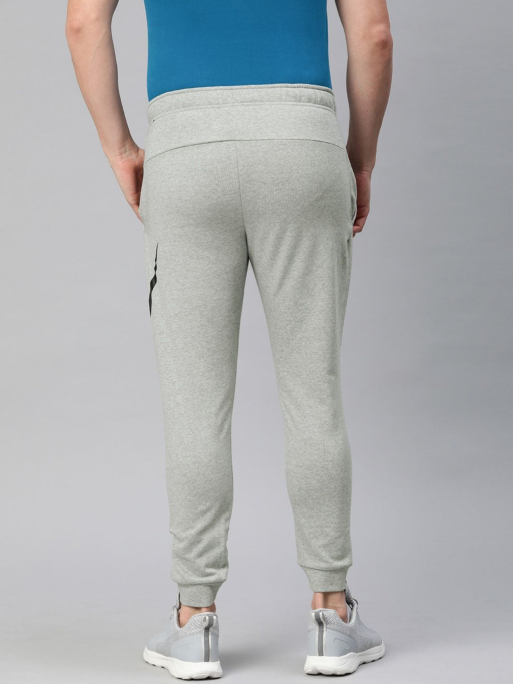  Nike Men Grey Solid Dri-FIT M NK Tapered Fit Training Joggers With Printed Detailing