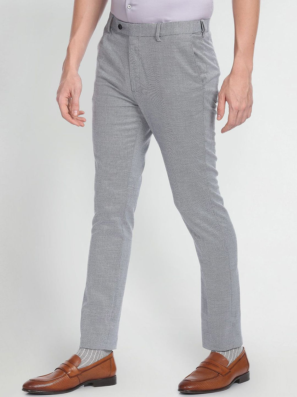  Arrow Men Mid-Rise Slim Fit Formal Trousers