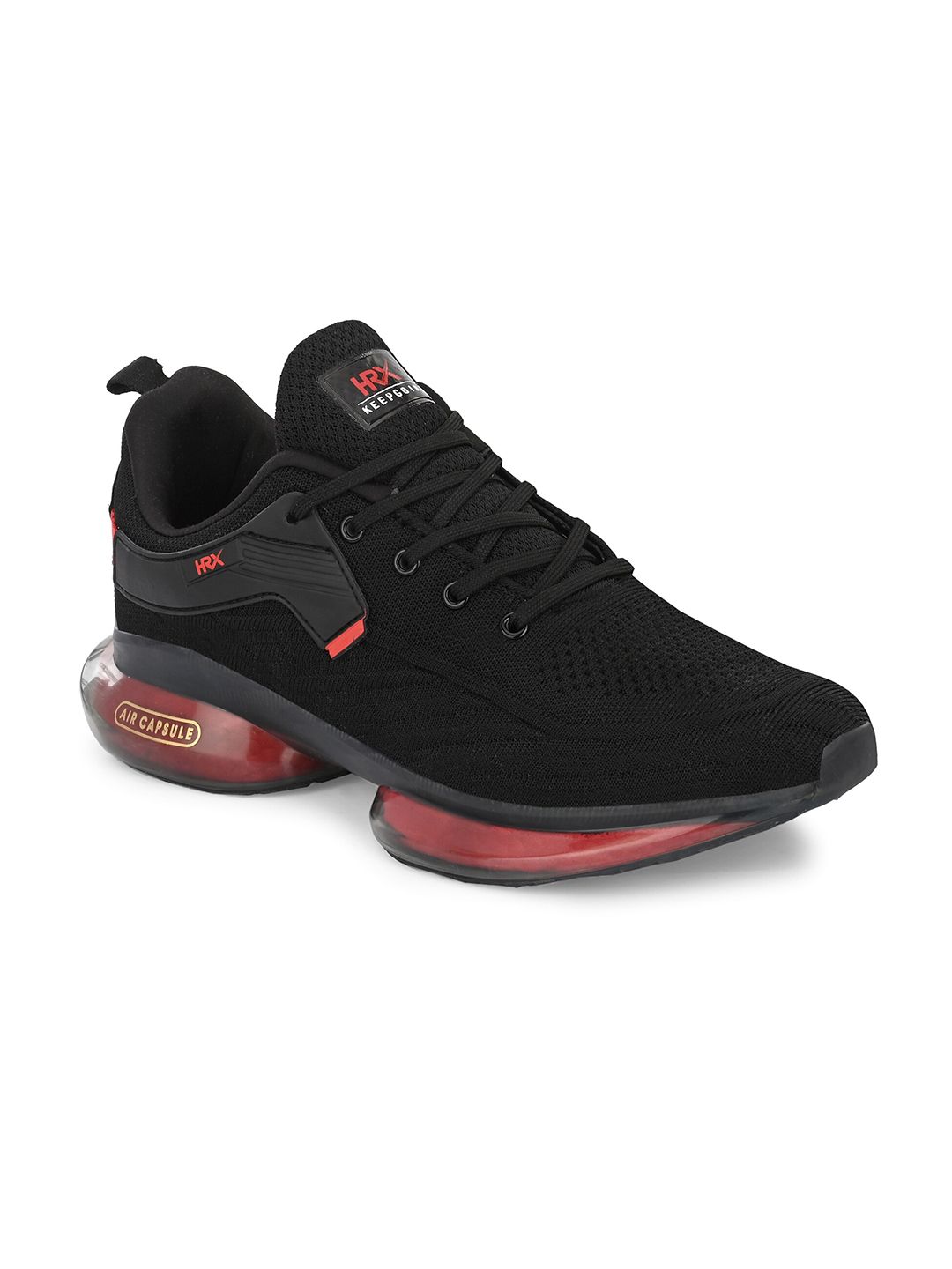 HRX By Hrithik Roshan Men Black & Red Mesh Non-Marking Walking Shoes