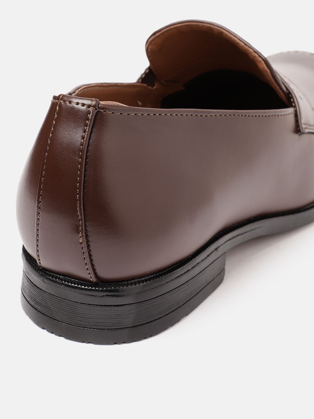  House Of Pataudi Men Handcrafted Formal Loafers With Perforated Detail