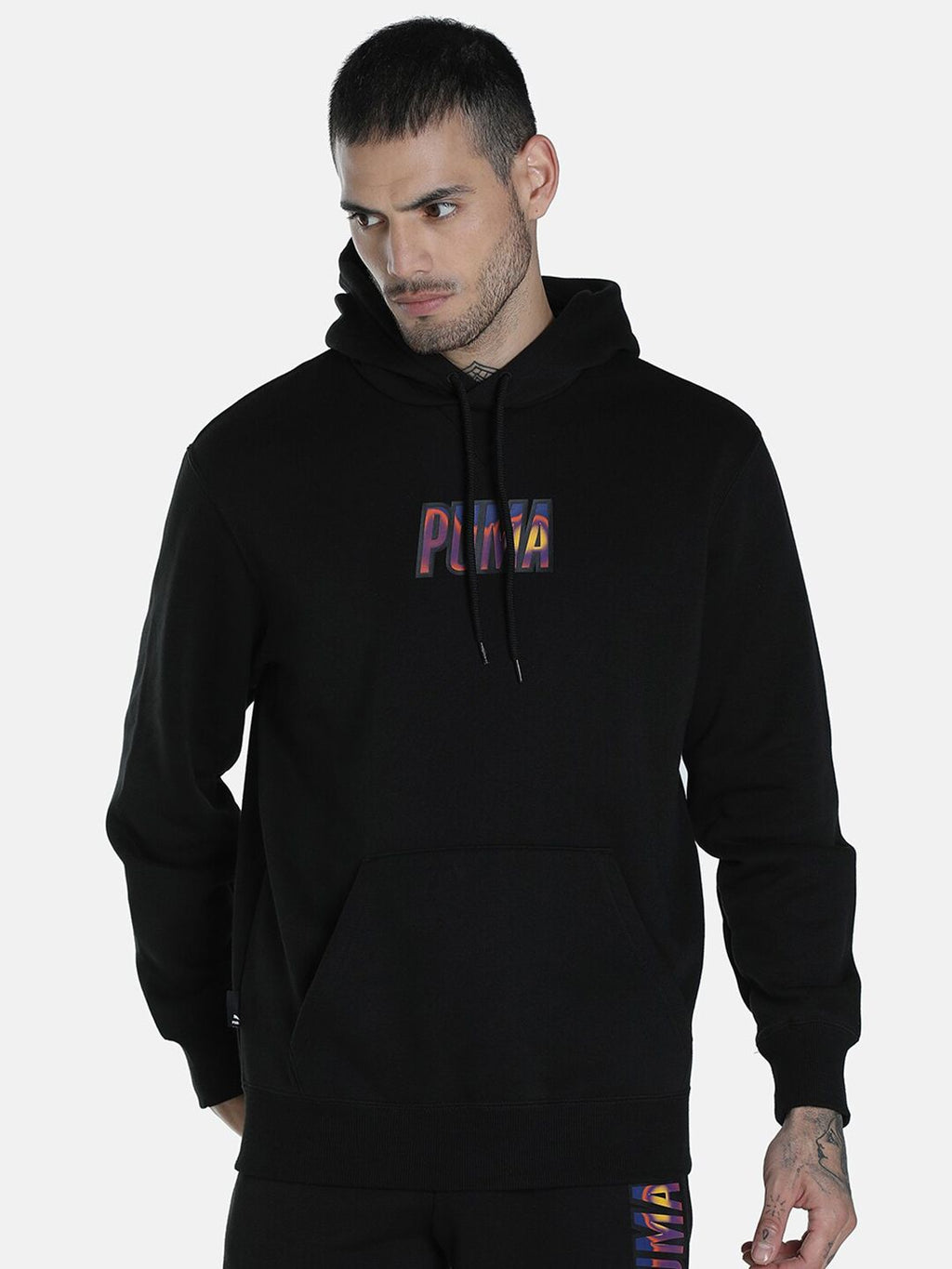  Puma Men Regular Fit Cotton Graphic Hoodie Sweatshirt