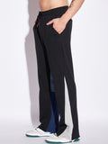  FUGAZEE Black Men Colourblocked Pure Cotton Flared Fit Track Pants