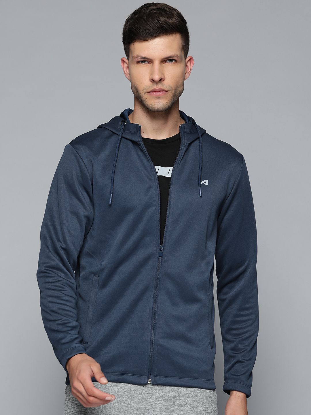  Alcis Men Blue Hooded Sweatshirt
